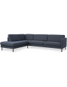 Askset venstrevendt chaiselongsofa i polyester B291 x D219 cm - Sort/Navy