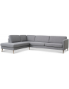 Askset venstrevendt chaiselongsofa i polyester B291 x D219 cm - Natur/Lysegrå