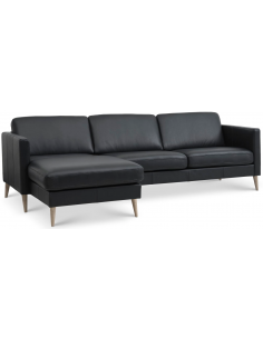 chaiselongsofa læder sort