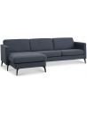 Askset chaiselongsofa i polyester B260 x D145 cm - Sort/Navy