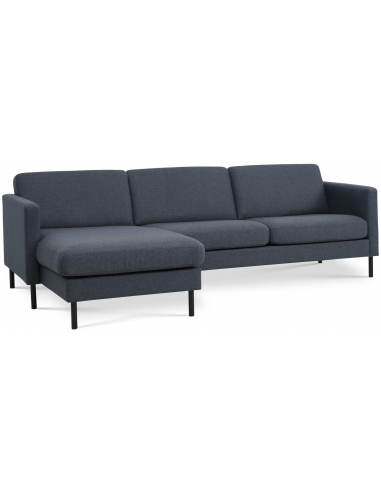 Askset chaiselongsofa i polyester B260 x D145 cm - Sort/Navy