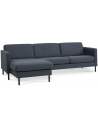 Askset chaiselongsofa i polyester B260 x D145 cm - Sort/Navy