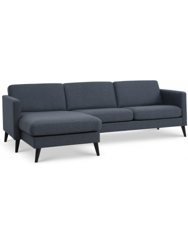 Askset chaiselongsofa i polyester B260 x D145 cm - Sort/Navy