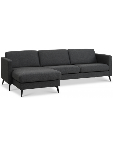 Askset chaiselongsofa i polyester B260 x D145 cm - Sort/Antracit