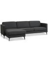 Askset chaiselongsofa i polyester B260 x D145 cm - Sort/Antracit