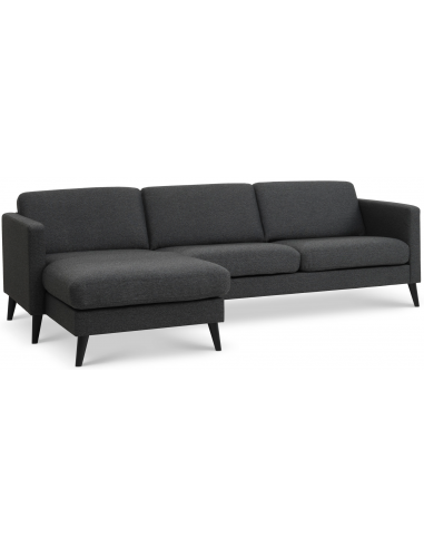 Askset chaiselongsofa i polyester B260 x D145 cm - Sort/Antracit