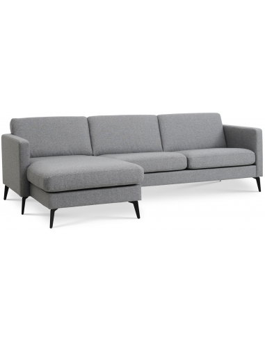 Askset chaiselongsofa i polyester B260 x D145 cm - Sort/Lysegrå