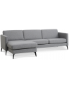 Askset chaiselongsofa i polyester B260 x D145 cm - Sort/Lysegrå