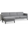 Askset chaiselongsofa i polyester B260 x D145 cm - Sort/Lysegrå