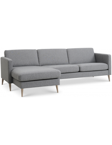 Askset chaiselongsofa i polyester B260 x D145 cm - Natur/Lysegrå