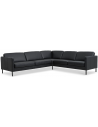 Askset hjørnesofa i semi-anilin læder B300 x D264 cm - Sort/Sort