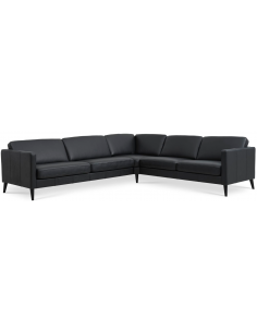 hjørnesofa læder sort