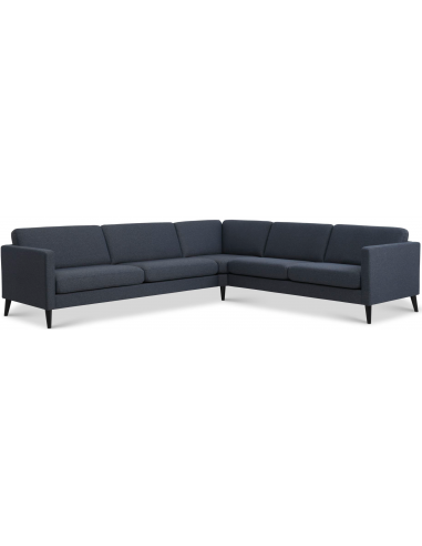 Askset hjørnesofa i polyester B300 x D264 cm - Sort/Navy