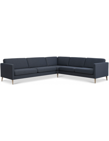 Askset hjørnesofa i polyester B300 x D264 cm - Natur/Navy