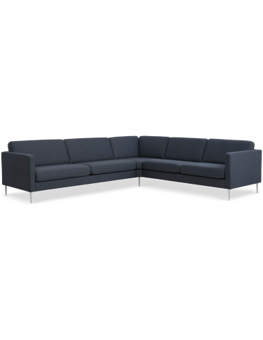 Askset hjørnesofa i polyester B300 x D264 cm - Børstet alugrå/Navy