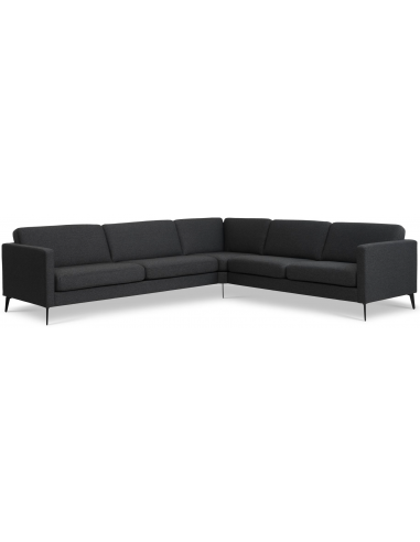 Askset hjørnesofa i polyester B300 x D264 cm - Sort/Antracit