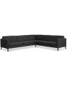 Askset hjørnesofa i polyester B300 x D264 cm - Sort/Antracit