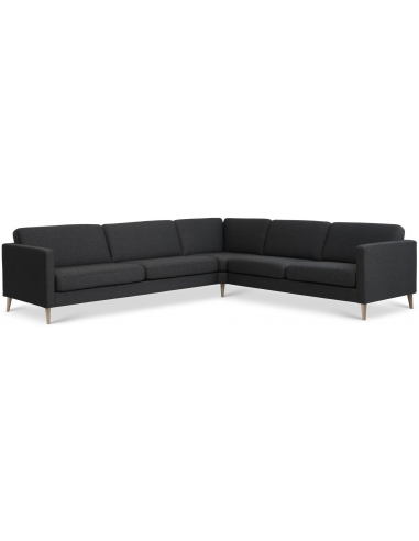 Askset hjørnesofa i polyester B300 x D264 cm - Natur/Antracit