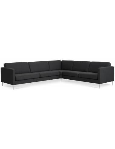 Askset hjørnesofa i polyester B300 x D264 cm - Børstet alugrå/Antracit