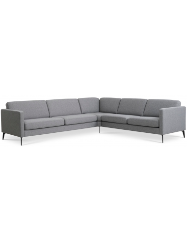 Askset hjørnesofa i polyester B300 x D264 cm - Sort/Lysegrå