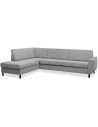 Wendy venstrevendt chaiselongsofa i polyester B279 x D197 cm - Sort/Grå