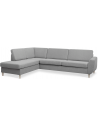 Wendy venstrevendt chaiselongsofa i polyester B279 x D197 cm - Natur/Grå