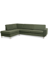 Wendy venstrevendt chaiselongsofa i polyester B279 x D197 cm - Natur/Mosgrøn