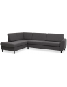 Wendy venstrevendt chaiselongsofa i polyester B279 x D197 cm - Sort/Antracit