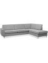 Wendy højrevendt chaiselongsofa i polyester B279 x D197 cm - Natur/Grå