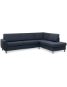 Wendy højrevendt chaiselongsofa i polyester B279 x D197 cm - Børstet alugrå/Mørkeblå