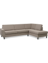 Wendy højrevendt chaiselongsofa i polyester B279 x D197 cm - Sort/Lysebrun