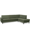 Wendy højrevendt chaiselongsofa i polyester B279 x D197 cm - Sort/Mosgrøn