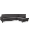 Wendy højrevendt chaiselongsofa i polyester B279 x D197 cm - Børstet alugrå/Antracit