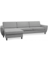 Wendy chaiselongsofa i polyester B308 x D149 cm - Sort/Grå