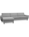 Wendy chaiselongsofa i polyester B308 x D149 cm - Børstet alugrå/Grå