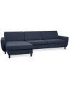 Wendy chaiselongsofa i polyester B308 x D149 cm - Sort/Dyb blå