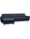 Wendy chaiselongsofa i polyester B308 x D149 cm - Børstet alugrå/Dyb blå