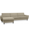 Wendy chaiselongsofa i polyester B308 x D149 cm - Sort/Lysebrun