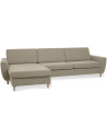 Wendy chaiselongsofa i polyester B308 x D149 cm - Natur/Lysebrun