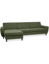 Wendy chaiselongsofa i polyester B308 x D149 cm - Sort/Mosgrøn