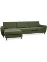 Wendy chaiselongsofa i polyester B308 x D149 cm - Børstet alugrå/Mosgrøn