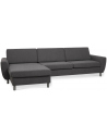 Wendy chaiselongsofa i polyester B308 x D149 cm - Børstet alugrå/Antracit