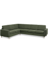 Wendy hjørnesofa i polyester B295 x D230 cm - Natur/Mosgrøn