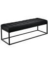 Bænk i metal og polyester 120 x 40 cm - Sort/Sort