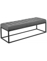 Bænk i metal og polyester 120 x 40 cm - Sort/Grå