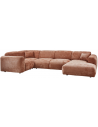 CLOUD Venstrevendt U-sofa i chenille 345 x 198 cm - Terracotta