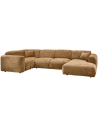 CLOUD Venstrevendt U-sofa i chenille 345 x 198 cm - Honninggul