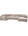 CLOUD Venstrevendt U-sofa i chenille 345 x 198 cm - Natur