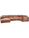 CLOUD Højrevendt U-sofa i chenille 345 x 198 cm - Terracotta