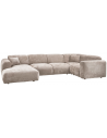 CLOUD Højrevendt U-sofa i chenille 345 x 198 cm - Natur